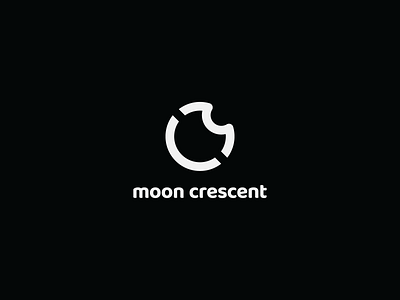 moon crescent black branding crescent design icon logo luna minimal moon moon crescent negative space night simple