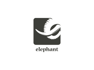 elephant e elephant green letter negative space simple