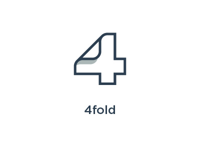 4fold 4 fold icon line logo number paper simple