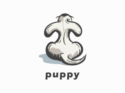 puppy dog logo puppy simple sitting