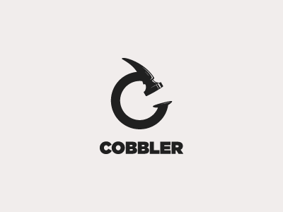 cobbler black c cobbler hammer logo simple