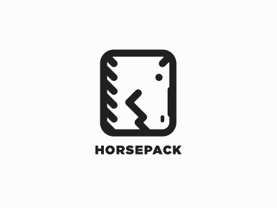 horsepack black box horse line logo packaging simple