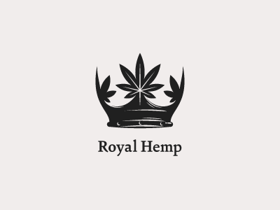 Royal Hemp black cannabis crown hemp leaf logo marijuana royal simple