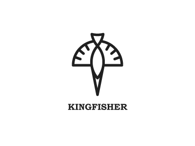 kingfisher bird fish kingfisher line logo simple