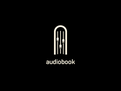 audiobook audio book equalizer icon line logo simple tune