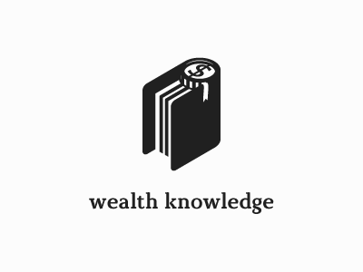 wealth knowledge book knowledge logo money power simple wealth