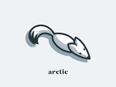 arctic arctic fox logo simple snow white winter