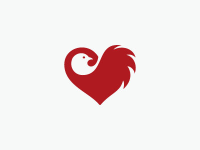 lovebird bird dove hearth logo love red simple wings