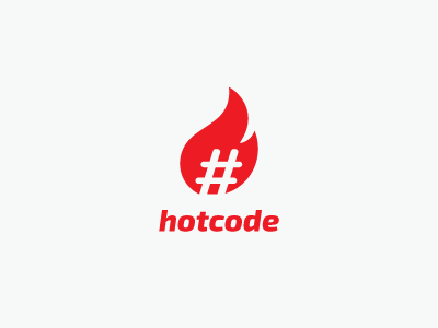 hotcode camping code coding fire hot logo programing simple
