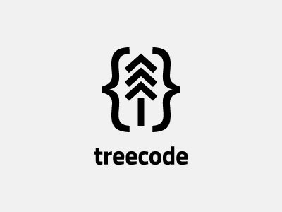 treecode black coding growth logo simple tree