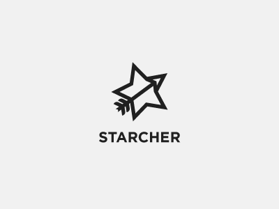 starcher archery arrow black logo simple star