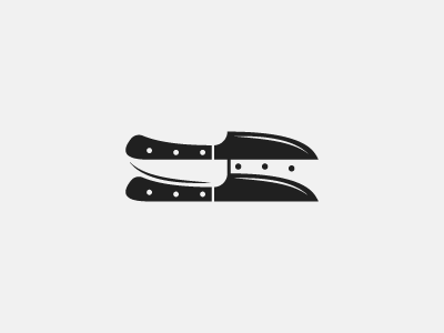 three knives black knives logo negative space simple three