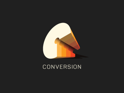 conversion 3d colors funnel conversion logo orange