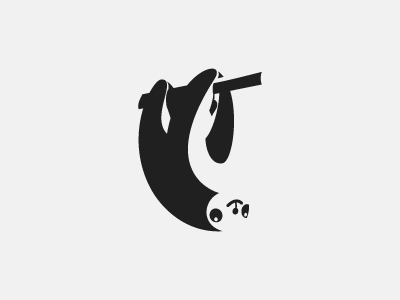 sloth animal black logo negative space simple sloth