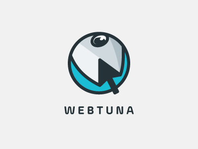 webtuna blue cursor fish logo simple tuna web