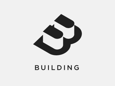 building b black building construction letter negative space simple