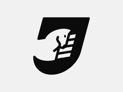 just power black fist horse j logo negative space simple