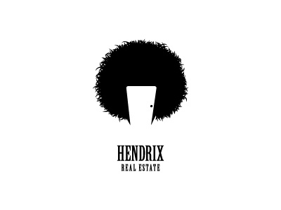 Hendrix Real Estate black door hair logo negative space real estate simple