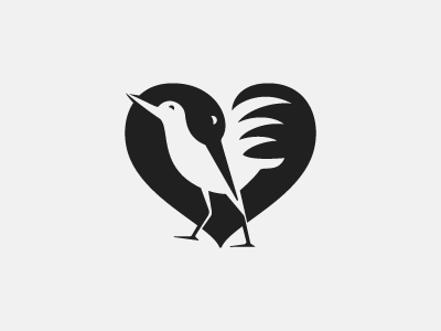 hug bird black hearth hug logo love negative space simple stork