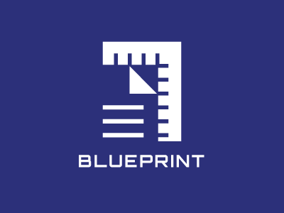 blueprint blueprint construction engineering icon logo measurement negative space paper print ruler