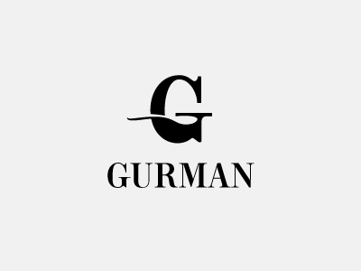 gurman black dinner food g gurman letter logo restaurant simple. negative space spoon