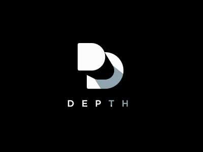 depth 3d black branding d design graphic design icon letter logo negative space simple ui ux white