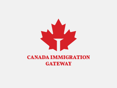 Canada Immigration Gateway canada door gate immigration leaf logo maple negative space red simple