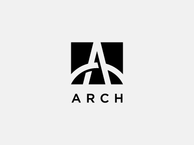 arch a architecture black bridge letter logo negative space simple