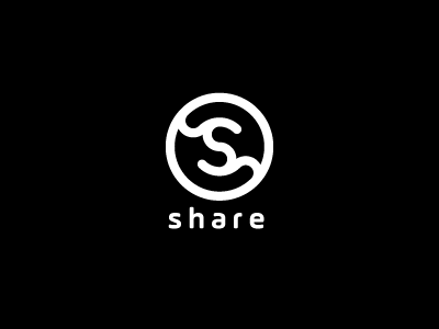 share circle hands icon letter logo negative space s sharing simple