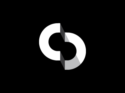 CD 3d. letter black c d logo negative space simple
