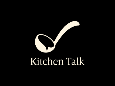 kitchen talk chat culinary kitchen ladle logo lunch negative space soup talk