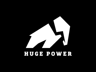 huge power electricity elephant huge lightning bolt logo negative space power simple thunder