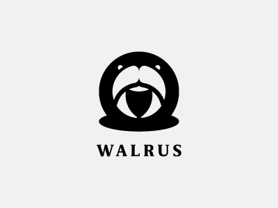 walrus animal arctic black logo negative space ocean simple tusk walrus