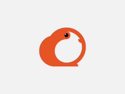 guinea pig animal clean geometric guinea pig logo orange simple