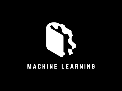 machine learning ai book cog gear knowledge learning logo machine negative space simple
