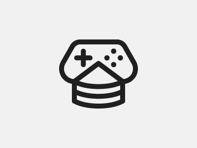 game and cake black cake controller digital game icon line logo play simple