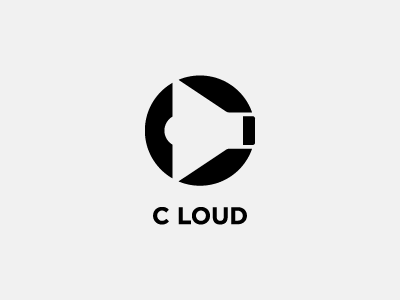 C LOUD black c letter logo loud loudspeaker negative space simple sound speaker