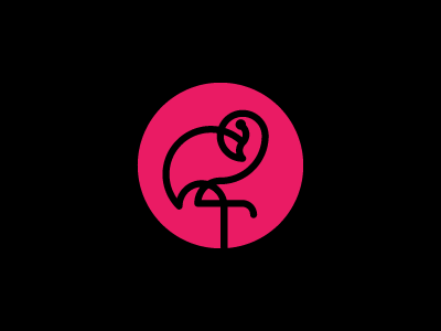 flamingo animal bird black flamingo logo negative space pink simple