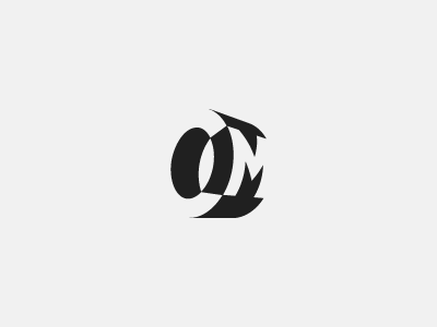 C&M 3d black c icon letter logo m negative space simple vector