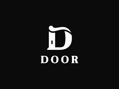 Door black d door handle icon letter logo simple