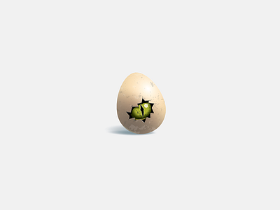 hello animal crack egg eye green illustration logo vector