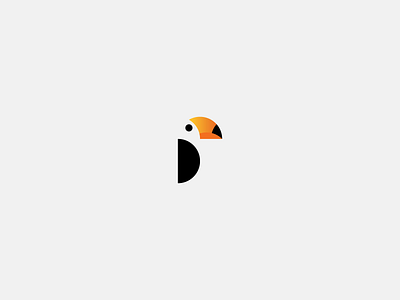 toucan animal bird black colorful logo negative space simple toucan white