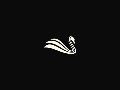 swan animal bird black icon logo negative space simple swan vector