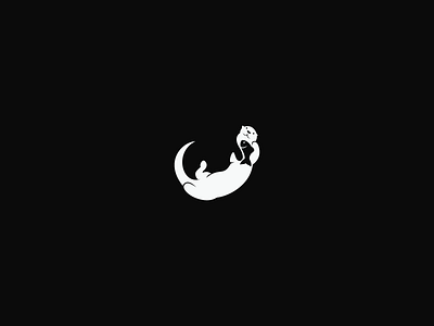 otter animal black design illustration logo negative space otter simple vector white