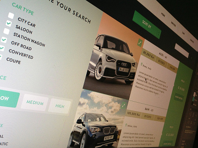 WIP - Cars UI Design Template design template ui web wip