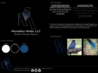 Maximilian Media, LLC Rebrand adobe illustrator branding branding identity design graphic design icon illustration logo logodesignservices typography vector