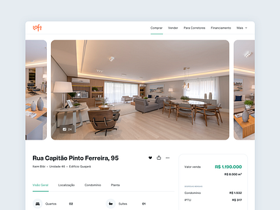 Apartament Detail Page landing page loft real estate ui ux visual design