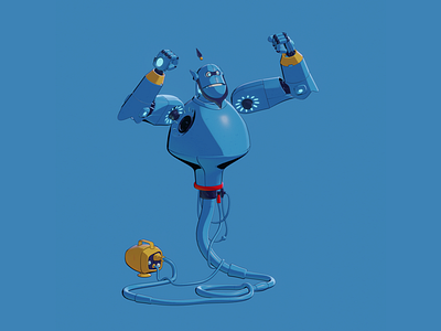 Robot Genie 3d design illustration