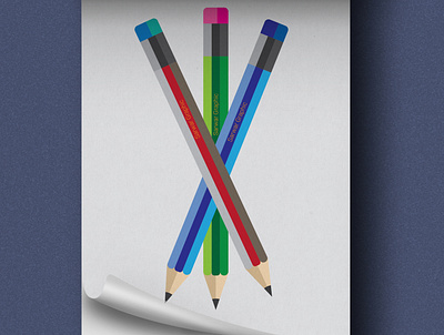 Pencil illustration branding design illustration logo typography vector