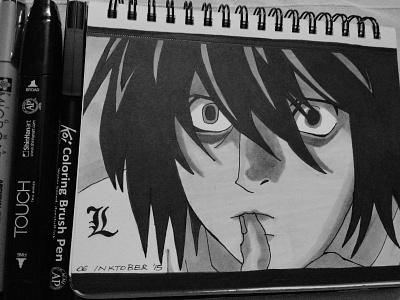 'L' from Death Note anime deathnote inktober l manga
